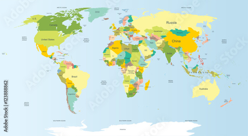 Fototapeta political world map
