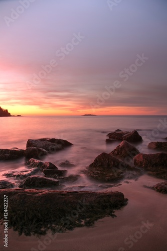 Poster Pre sunrise long exposure of Sand Beach in Acadia National Park