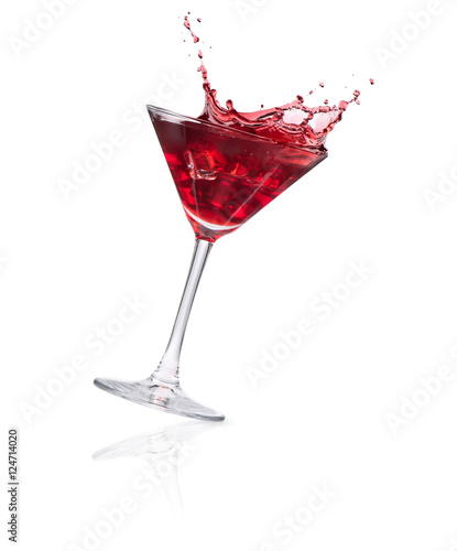 red cocktail splash isolated