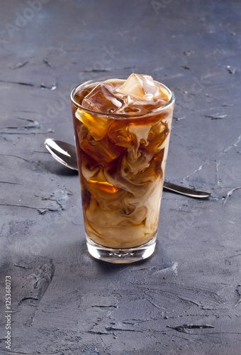 Iced coffee and milk.