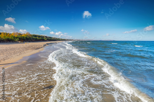 Baltic sea and the Gulf of Danzig coast in Poland.