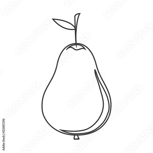 silhouette of pear fruit icon. healthy food design. vector illustration