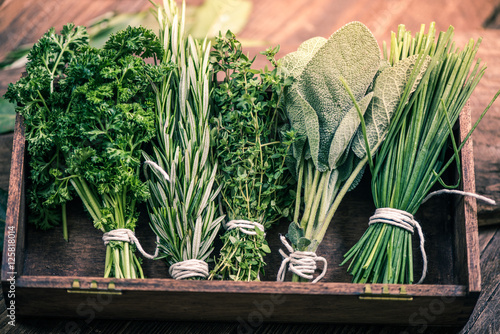 close view on fresh herbs