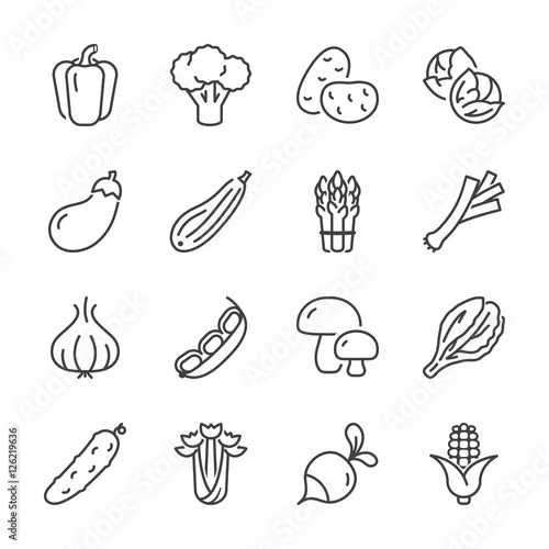 vegetables line icons 1