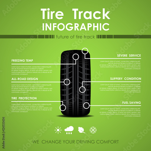 Tire track infographic