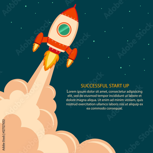 Space rocket launch. Start up