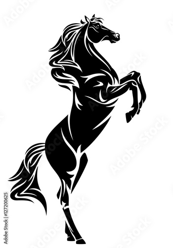 Obraz na płótnie standing black horse vector design