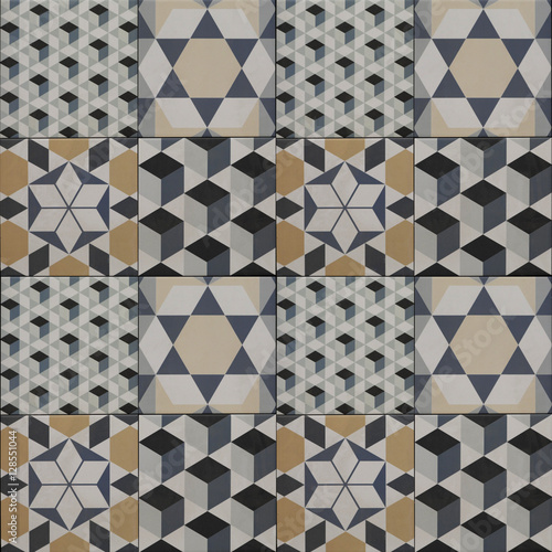 Lacobel decorative tile pattern , geometric patchwork design