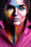 Model with a pop art makeup on her face