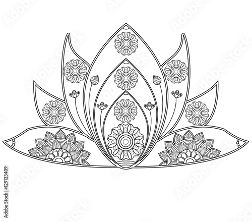 Vector Illustration Of Mandala Lotus Flower For Coloring Book Fiore Di Loto Da Colorare