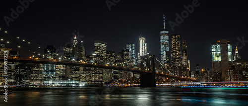 Brooklyn Bridge and New York City at night