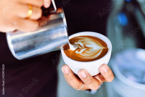 coffee latte art in coffee shop