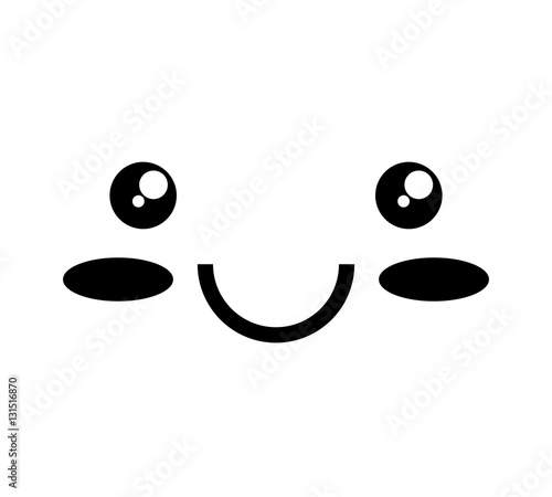 face kawaii style icon vector illustration design