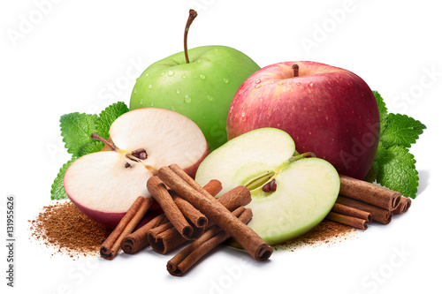 Melissa, red and green apples with cinnamon, paths