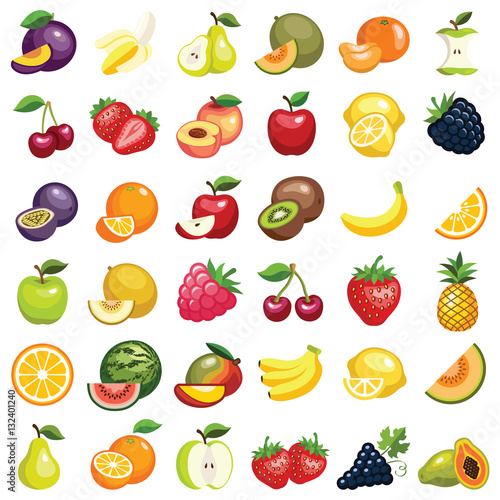Fruit icon collection - vector illustration