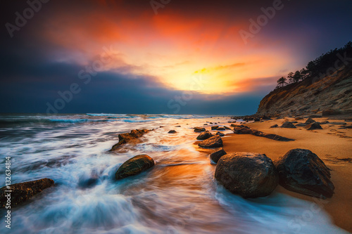 Beautiful sunrise over the sea