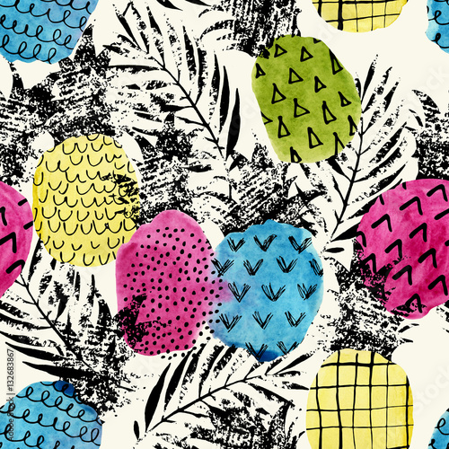kolorowy-ananas-z-akwareli-i-grunge-tekstur-bezszwowym-wzorem