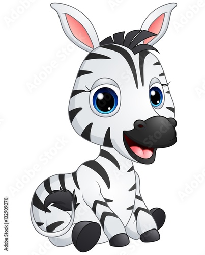Cute baby zebra cartoon