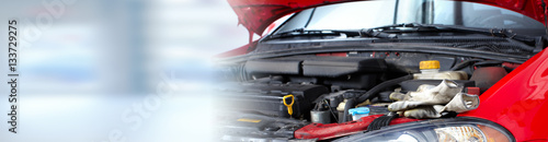 Broken car engine.