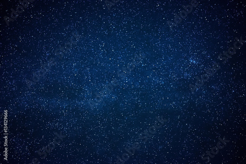Blue dark night sky with many stars