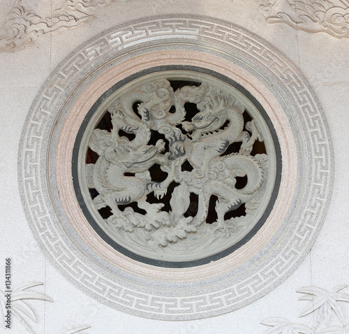 Poster CHINESE DRAGON at chinese temple Wat-Leng-Noei-Yi2 Nonthaburi Province, Thailand