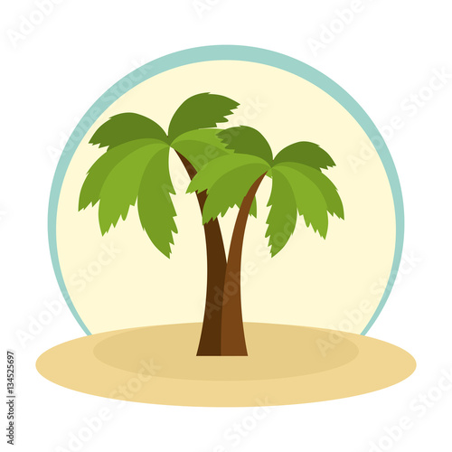 summer beach with palms vector illustration design