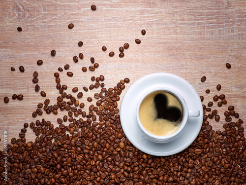 Coffee background with beans