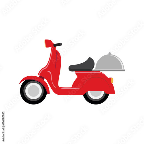 red scooter speed delivery symbol vector illustration eps 10