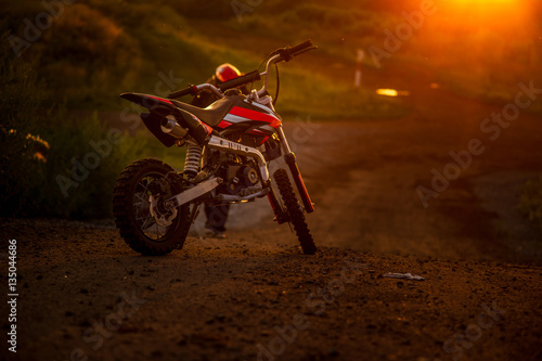 motorcycle in sunset
