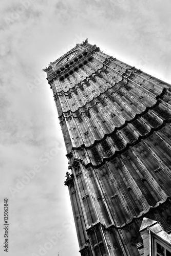Historic Gothic Revival styled clock tower, Elizabeth Tower (Big Ben), Westminster, London, England