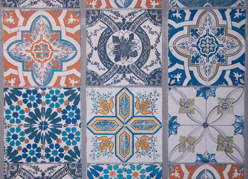  Colorful, decorative tile pattern patchwork design 
