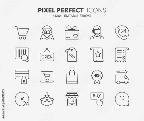 shopping thin line icons 1 © Artco
