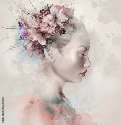 akwarela-portret-kobiety-z-liliami-w-niej