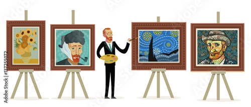 impressionist painter painting portraits landscapes and sunflowers
