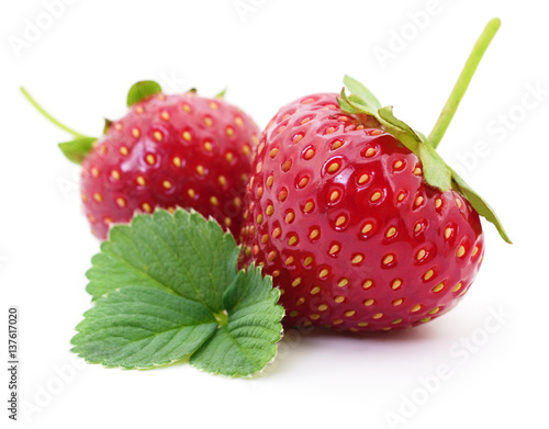 Strawberry with leaves