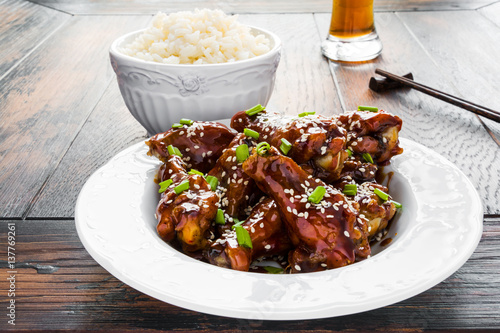 boiled chicken wings and rice