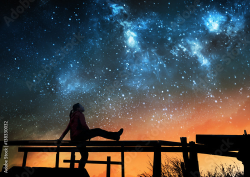 Girl watching the stars