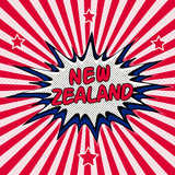 Flag of New Zealand in the style of pop art Comic Speech Bubble