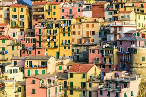 Poster Italy Riviera at Colorful Manarola village, Cinque Terre, Italy