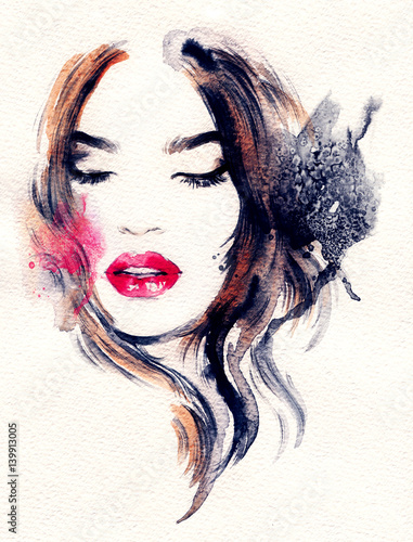 streszczenie-twarz-kobiety-ilustracja-moda-akwarela