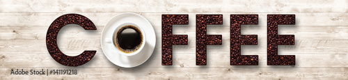Fototapeta Coffee cup and seeds