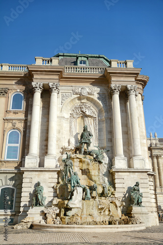 Poster Matthias Fountain at Royal Palace, Buda Castle, Budapest, Hungary