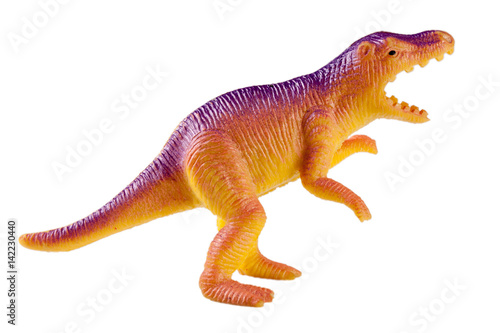 plastic dinosaur toy isolated on white background Poster