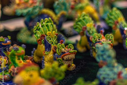 Poster Xi'an, China - July 22, 2014: Porcelain figurines at the tombs of the Terracota