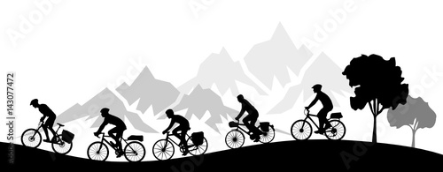 Silhouette Radtour Berge