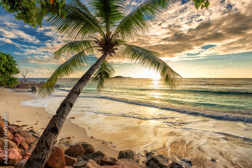 Beautiful Sunset at tropical beach.