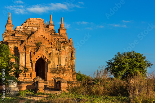 Poster skyline landscape of the historic capital city of Bagan Myanmar (Burma)