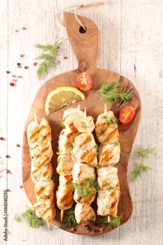 grilled chicken on board