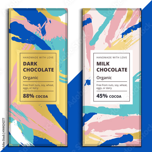 Organic Dark And Milk Chocolate Bar Design Luxury Abstract