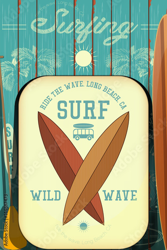 Retro Surfing Poster